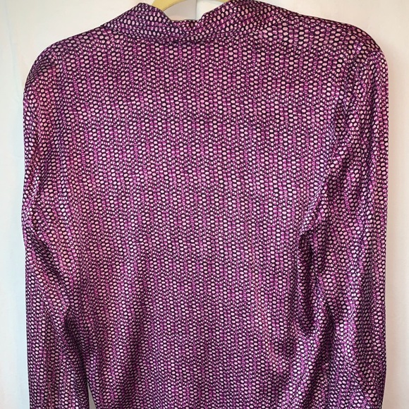 Kenneth Cole Geometric Print Silk Blend Blouse - Picture 4 of 4